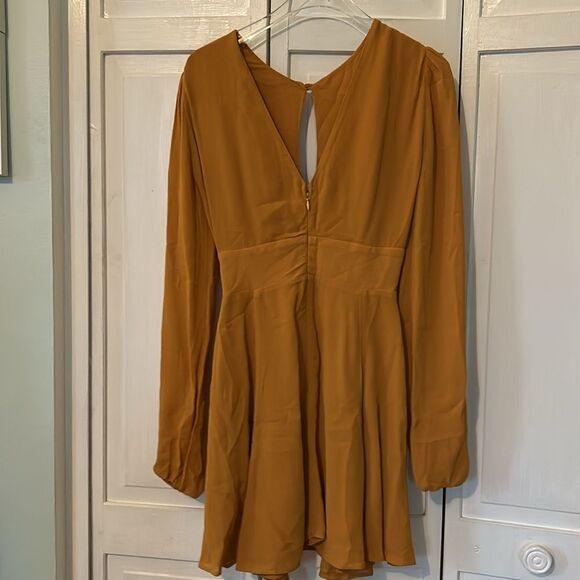 Reformation Delancey Goldenrod Mini Keyhole Dress - Size 0 - Picture 4 of 7